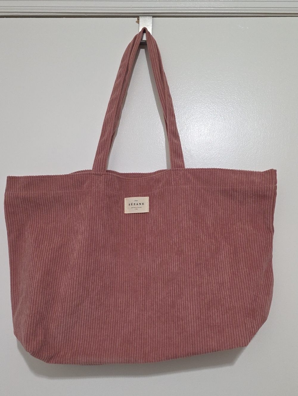 Sezane Pink / Mauve Corduroy Tote Bag